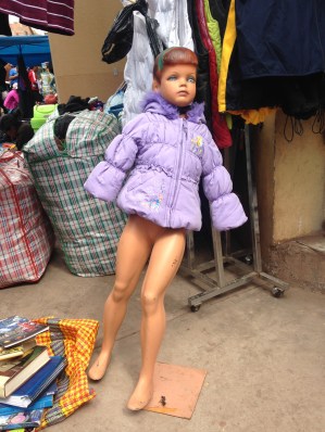 This down jacket on an inappropriate mannequin. 