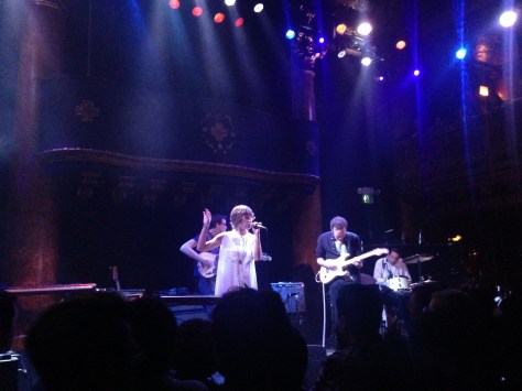 Pure Bathing Culture's Sarah Versprille leading the charge on stage. 