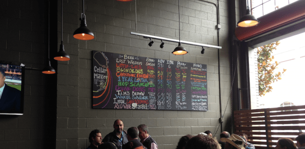 The current offerings in Cellarmaker's SOMA tasting room. 